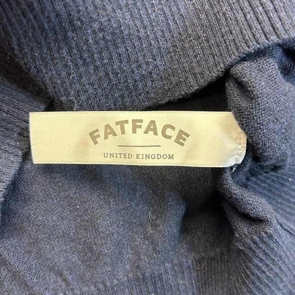 Fat Face Brand Sweater Men's XL Navy Pullover Cashmere Cotton Blend V-Neck UK - Picture 6 of 10